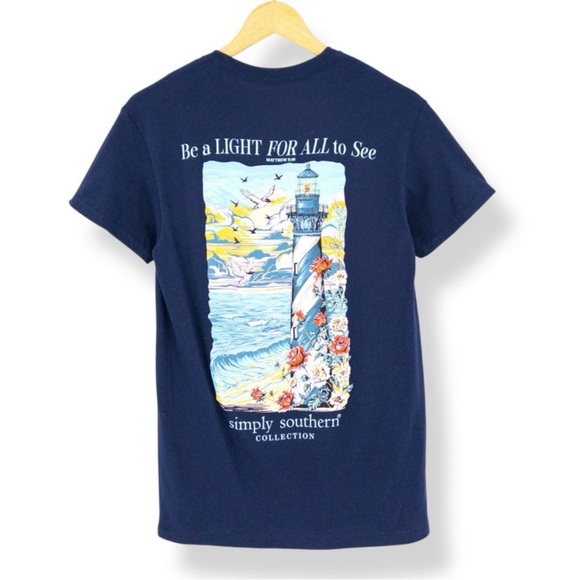 Simply Southern Tops - NWT Simply Southern Women Navy Graphic T-Shirt XL